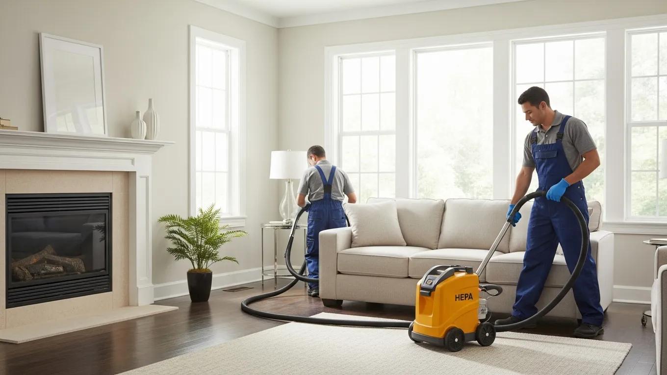 Professional duct cleaning service improving indoor air quality
